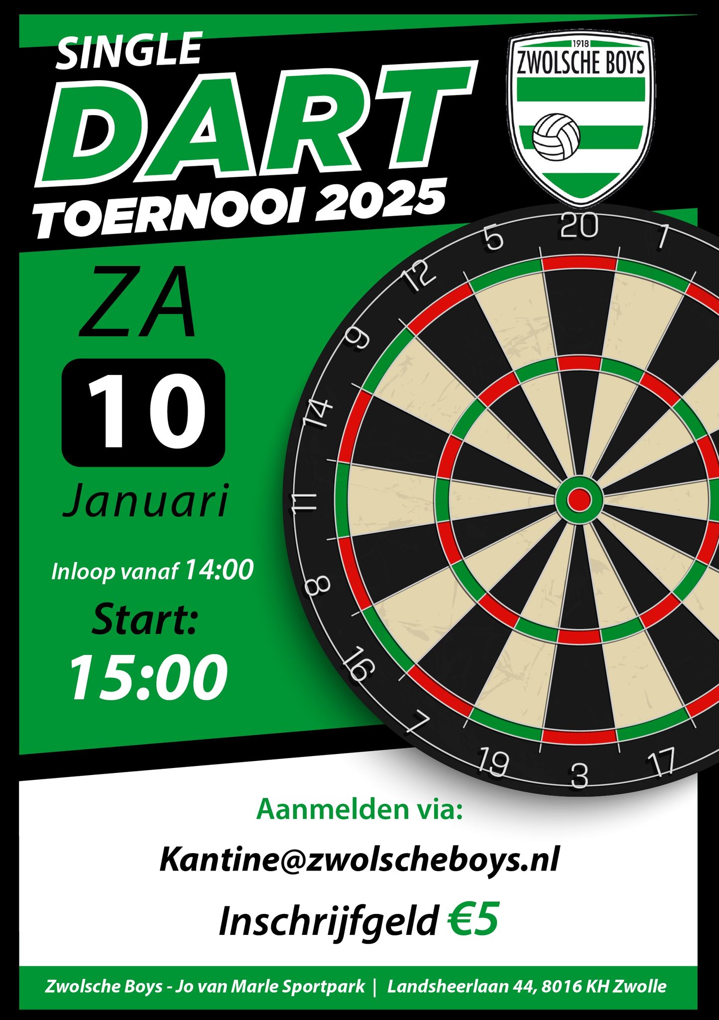 Zwolsche Boys Dart toernooi
